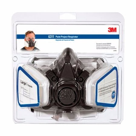 Scotch 3M P95 Paint Project Half Face Respirator 6000-Series Valved Black L 1 pk 6311P1-DC